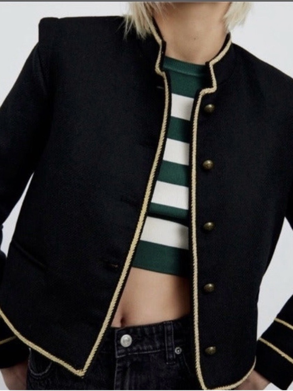 Zara Black Jacket with Gold Trim